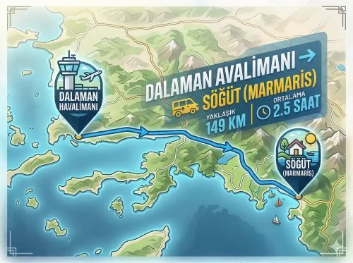 Dalaman Havalimanı Söğüt arası lüks VIP transfer aracı